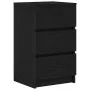 Mesilla de noche con 3 cajones color negro 39x35x65 cm de , Mesitas de noche - Ref: Foro24-861339, Precio: 63,89 €, Descuento: %