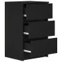 Mesilla de noche con 3 cajones color negro 39x35x65 cm de , Mesitas de noche - Ref: Foro24-861339, Precio: 63,89 €, Descuento: %
