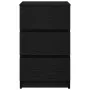 Mesilla de noche con 3 cajones color negro 39x35x65 cm de , Mesitas de noche - Ref: Foro24-861339, Precio: 63,89 €, Descuento: %