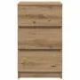 Mesilla de noche con 3 cajones roble artesanal 39x35x65 cm by , Nightstands - Ref: Foro24-861353, Price: 62,86 €, Discount: %