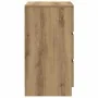Mesilla de noche con 3 cajones roble artesanal 39x35x65 cm by , Nightstands - Ref: Foro24-861353, Price: 62,86 €, Discount: %