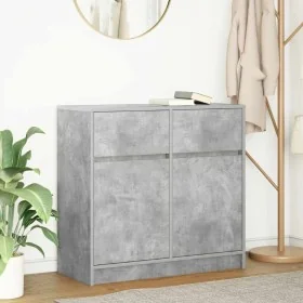 Aparador con cajón gris hormigón 80x34x76 cm madera ingeniería de , Aparadores - Ref: Foro24-861538, Precio: 84,23 €, Descuen...