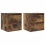 Mesillas de noche de pared 2 uds roble ahumado 38x34x40 cm de , Mesitas de noche - Ref: Foro24-861256, Precio: 81,00 €, Descu...