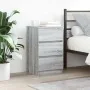 Mesilla de noche con 3 cajones gris Sonoma 39x35x65 cm de , Mesitas de noche - Ref: Foro24-861347, Precio: 60,33 €, Descuento: %