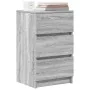 Mesilla de noche con 3 cajones gris Sonoma 39x35x65 cm de , Mesitas de noche - Ref: Foro24-861347, Precio: 60,33 €, Descuento: %