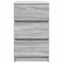 Mesilla de noche con 3 cajones gris Sonoma 39x35x65 cm de , Mesitas de noche - Ref: Foro24-861347, Precio: 60,33 €, Descuento: %