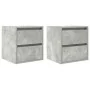 Mesillas de noche de pared 2 uds gris hormigón 38x34x40 cm de , Mesitas de noche - Ref: Foro24-861254, Precio: 81,00 €, Descu...