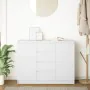 Aparador con cajones blanco 100,5x35x76 cm madera de ingeniería de , Aparadores - Ref: Foro24-3328444, Precio: 134,39 €, Desc...