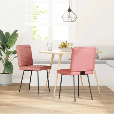 Sillas de comedor 2 unidades cuero sintético rosa de , Sillas de comedor - Ref: Foro24-4101173, Precio: 90,04 €, Descuento: %