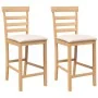 Taburetes de bar con cojines 2 uds madera maciza natural caucho de , Taburetes de cocina - Ref: Foro24-4102539, Precio: 119,9...