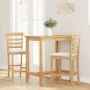 Taburetes de bar con cojines 2 uds madera maciza natural caucho de , Taburetes de cocina - Ref: Foro24-4102539, Precio: 119,9...