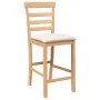 Taburetes de bar con cojines 2 uds madera maciza natural caucho de , Taburetes de cocina - Ref: Foro24-4102539, Precio: 119,9...