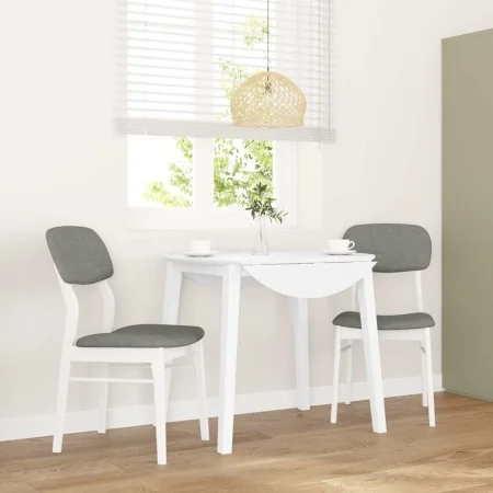 Sillas de comedor con cojines 2uds madera maciza blanco caucho de , Sillas de comedor - Ref: Foro24-4102526, Precio: 154,29 €...
