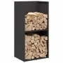 Leñero negro 40x30x80 cm Acero laminado en frío de , Bolsas y soportes de leña - Ref: Foro24-864187, Precio: 81,43 €, Descuen...
