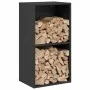 Leñero negro 40x30x75 cm Acero laminado en frío de , Bolsas y soportes de leña - Ref: Foro24-864191, Precio: 81,97 €, Descuen...