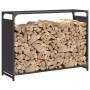 Leñero negro 90x28x65 cm Acero laminado en frío de , Bolsas y soportes de leña - Ref: Foro24-864203, Precio: 59,67 €, Descuen...