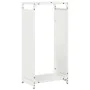 Leñero blanco 44x28x90 cm Acero laminado en frío de , Bolsas y soportes de leña - Ref: Foro24-864208, Precio: 59,96 €, Descue...