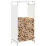 Leñero blanco 44x28x90 cm Acero laminado en frío de , Bolsas y soportes de leña - Ref: Foro24-864208, Precio: 59,96 €, Descue...