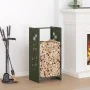 Leñero verde oliva 40x30x80 cm Acero laminado en frío de , Bolsas y soportes de leña - Ref: Foro24-864222, Precio: 57,75 €, D...