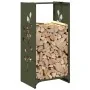 Leñero verde oliva 40x30x80 cm Acero laminado en frío de , Bolsas y soportes de leña - Ref: Foro24-864222, Precio: 57,75 €, D...