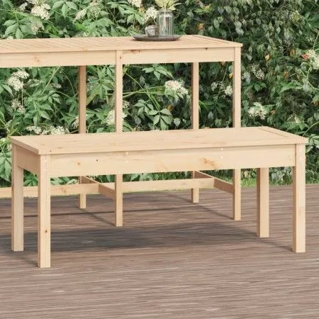 Banco de jardín madera maciza de pino 109x44x45 cm de vidaXL, Bancos de jardín - Ref: Foro24-824004, Precio: 57,08 €, Descuen...