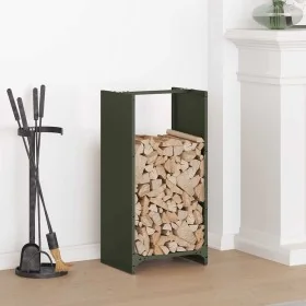 Leñero verde oliva 40x30x80 cm Acero laminado en frío de , Bolsas y soportes de leña - Ref: Foro24-864234, Precio: 57,83 €, D...