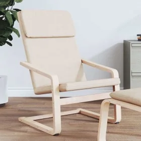 Sillón relajante de tela color crema de , Sillones - Ref: Foro24-352445, Precio: 71,40 €, Descuento: %