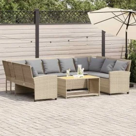 Sofá de jardín con cojines ratán sintético beige von , Gartensets - Ref: Foro24-3365333, Preis: 645,79 €, Rabatt: %
