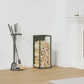 Leñero verde oliva 25x25x60 cm Acero laminado en frío de , Bolsas y soportes de leña - Ref: Foro24-864262, Precio: 37,41 €, D...