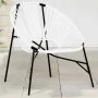 Silla de jardín con forma huevo ratán sintético blanco y negro de , Sillas de jardín - Ref: Foro24-4009288, Precio: 93,63 €, ...
