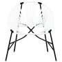Silla de jardín con forma huevo ratán sintético blanco y negro de , Sillas de jardín - Ref: Foro24-4009288, Precio: 93,63 €, ...
