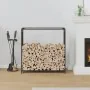 Leñero negro 90x28x90 cm Acero laminado en frío de , Bolsas y soportes de leña - Ref: Foro24-864215, Precio: 62,44 €, Descuen...