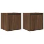 Mesillas de noche de pared 2 uds roble marrón 38x34x40 cm de , Mesitas de noche - Ref: Foro24-861242, Precio: 65,17 €, Descue...