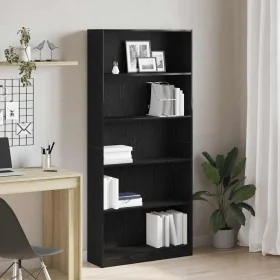 Estantería de madera de roble negro 80x24x176 cm de , Librerías y estanterías - Ref: Foro24-862456, Precio: 100,56 €, Descuen...