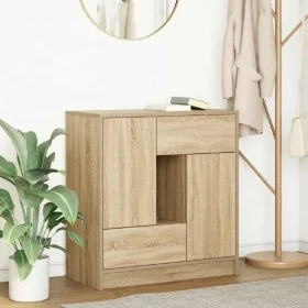 Aparador con cajones y puertas roble Sonoma 70,5x34x74,5 cm de , Aparadores - Ref: Foro24-861843, Precio: 99,43 €, Descuento: %