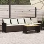 Sofá de jardín con cojines 5 plazas ratán sintético marrón de , Conjuntos de jardín - Ref: Foro24-4104113, Precio: 336,91 €, ...