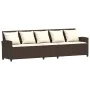 Sofá de jardín con cojines 5 plazas ratán sintético marrón de , Conjuntos de jardín - Ref: Foro24-4104113, Precio: 336,91 €, ...