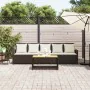 Sofá de jardín con cojines 5 plazas ratán sintético marrón de , Conjuntos de jardín - Ref: Foro24-4104113, Precio: 336,91 €, ...