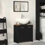 Mueble de baño con espejo de madera de ingeniería roble negro de , Muebles de baño - Ref: Foro24-862014, Precio: 66,66 €, Des...