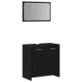 Mueble de baño con espejo de madera de ingeniería roble negro de , Muebles de baño - Ref: Foro24-862014, Precio: 66,66 €, Des...