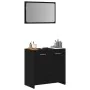 Mueble de baño con espejo de madera de ingeniería roble negro de , Muebles de baño - Ref: Foro24-862014, Precio: 66,66 €, Des...