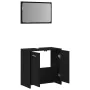 Mueble de baño con espejo de madera de ingeniería roble negro de , Muebles de baño - Ref: Foro24-862014, Precio: 66,66 €, Des...