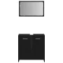 Mueble de baño con espejo de madera de ingeniería roble negro de , Muebles de baño - Ref: Foro24-862014, Precio: 66,66 €, Des...
