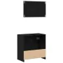 Mueble de baño con espejo de madera de ingeniería roble negro de , Muebles de baño - Ref: Foro24-862014, Precio: 66,66 €, Des...