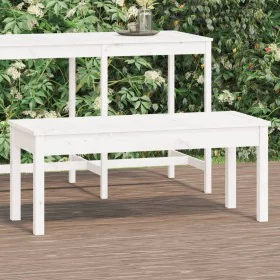 Banco de jardín madera maciza pino blanco 109x44x45 cm de vidaXL, Bancos de jardín - Ref: Foro24-824005, Precio: 70,29 €, Des...