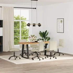 Sillas de comedor 6 unidades cuero sintético color crema by , dining chairs - Ref: Foro24-3315712, Price: 346,42 €, Discount: %