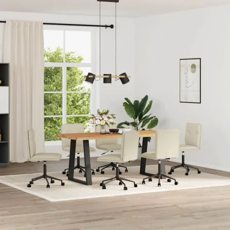 Sillas de comedor 6 unidades cuero sintético color crema by , dining chairs - Ref: Foro24-3315712, Price: 346,42 €, Discount: %