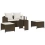 Set de muebles de jardín con cojines apilables 5 pzas marrón von , Outdoor-Sofas - Ref: Foro24-4104164, Preis: 265,56 €, Raba...