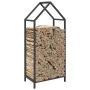 Leñero negro 40x25x90 cm Acero laminado en frío de , Bolsas y soportes de leña - Ref: Foro24-864295, Precio: 40,68 €, Descuen...