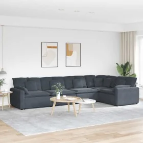 Sofá modular con cojines terciopelo gris oscuro de , Sofás - Ref: Foro24-3321329, Precio: 1,00 €, Descuento: %